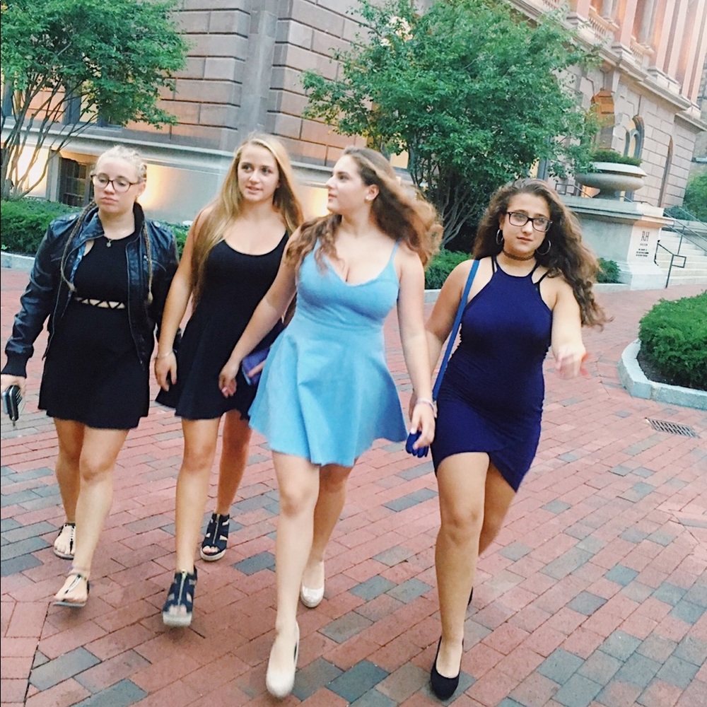 Periwinkle V-neck dress